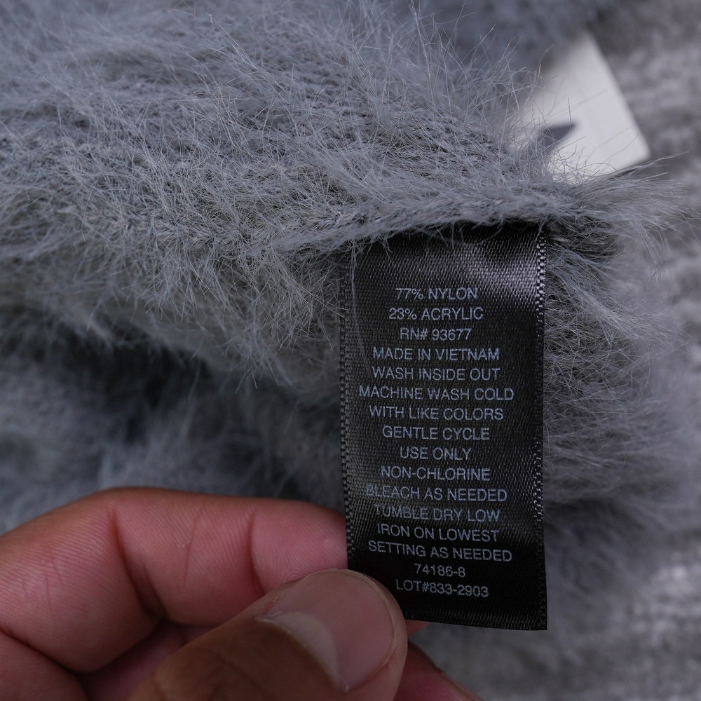 Worthington Loft Gray Eyelash Knit Short Sleeve Polo Sweater Small NWT - Picture 7 of 7
